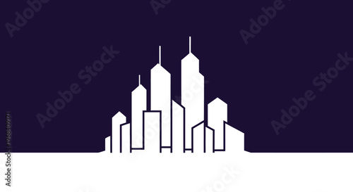 City Skyline Silhouette Urban Landscape.