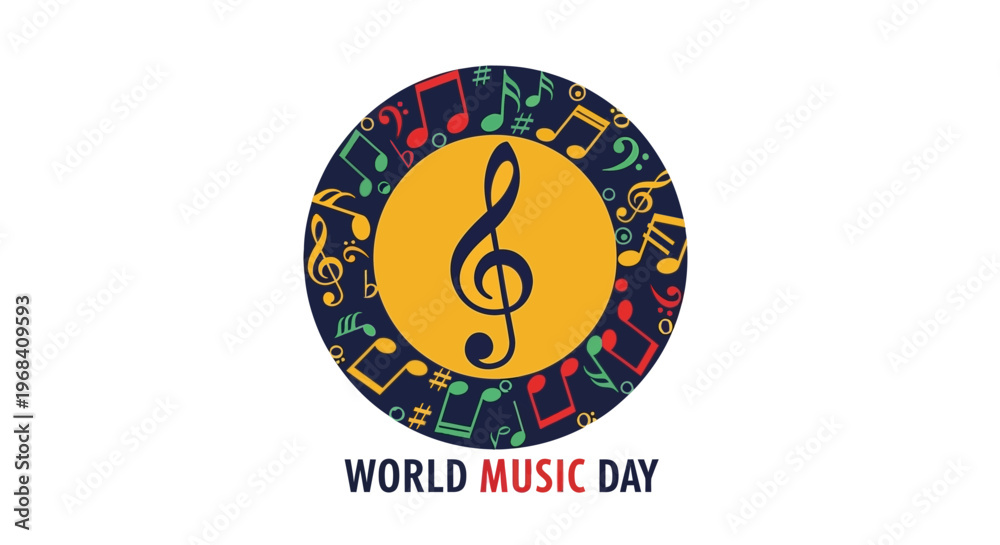 Obraz premium Music Day Treble Clef Symbol.