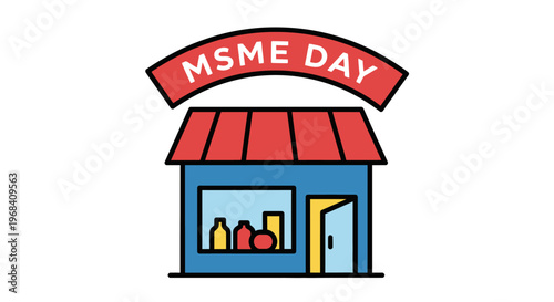 MSME Day Small Business Storefront Logo.