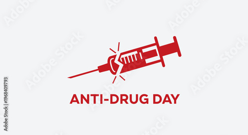 Syringe with broken needle closeup view.