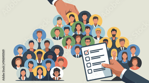 Inclusive Workforce Reorganization and Diversity Audit vector Illustration