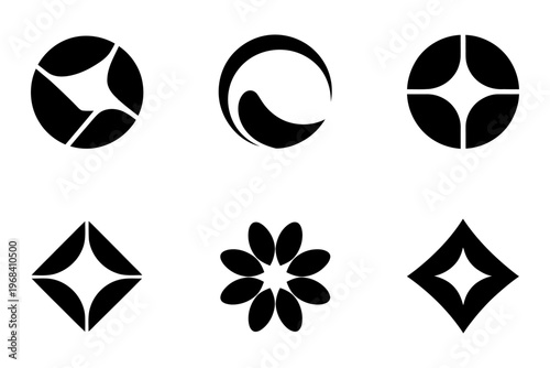 Collection of geometric and abstract vector shapes in a grid layout