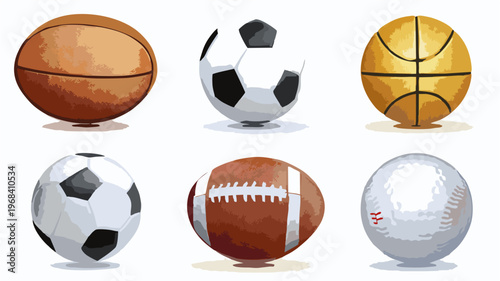 basketball soccer football baseball set icon vector