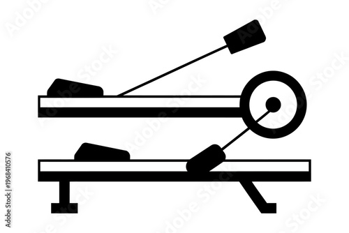 Vector of a rowing machine representing fitness and exercise activity