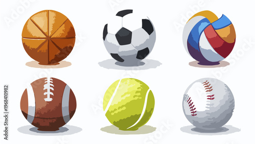 basketball soccer football baseball set icon vector