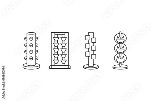 Collection of vertical garden planters in various modern designs