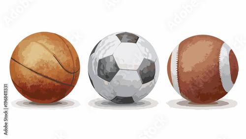 basketball soccer football baseball set icon vector