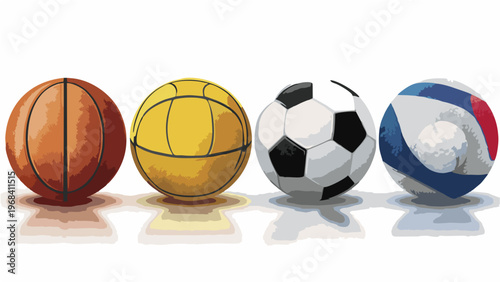 basketball soccer football baseball set icon vector