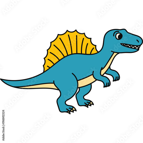 Cute Cartoon Spinosaurus Dinosaur