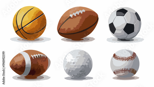 basketball soccer football baseball set icon vector