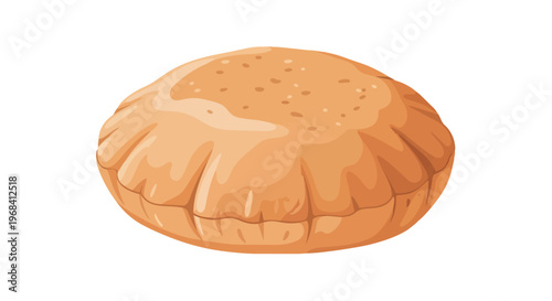 Fluffy baked flatbread with small seeds scattered across its golden-brown surface, a culinary delight