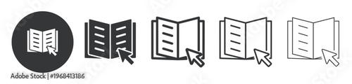 Online Learning thin line and solid icon. Multi series icon. Web minimal icon