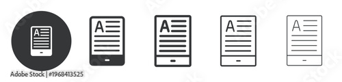 Digital Reader thin line and solid icon. Multi series icon. Web minimal icon
