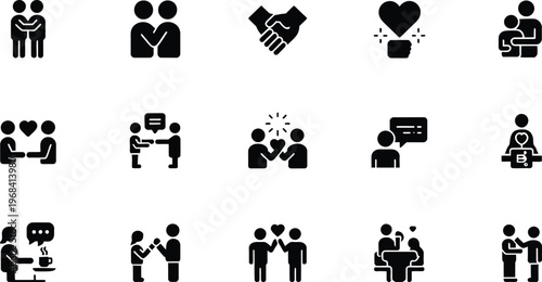 Illustrations depicting various types of relationships and interactions between people