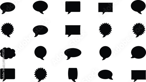 Variations of speech and thought bubbles with different designs and shapes