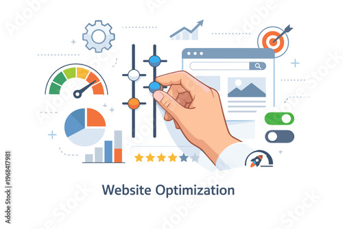 A B Testing and Optimization Concept with Data Analytics, UX Design and Performance Metrics