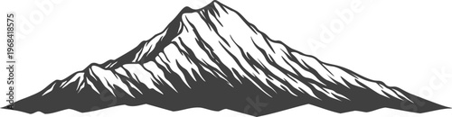 Mount Manaslu Bold Silhouette Vector, Minimal Himalayan Mountain Mass Illustration Nepal