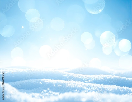 Soft Blue Abstract Background With Light Bokeh Effect.