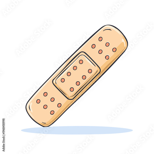 Hand drawn adhesive bandage for minor wound care and first aid protection