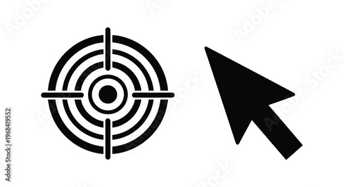Target with crosshairs and cursor a simple graphic silhouette