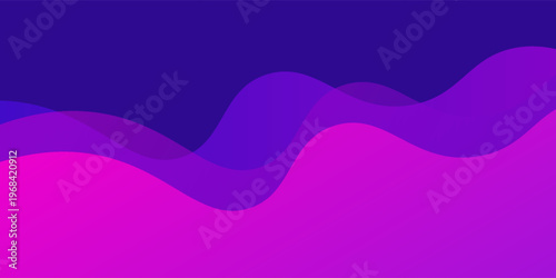 Vibrant Purple and Magenta Abstract Fluid Wave Background with Overlapping Translucent Shapes
