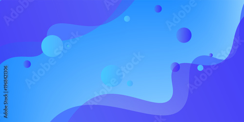 Ocean blue abstract background with wavy gradient style