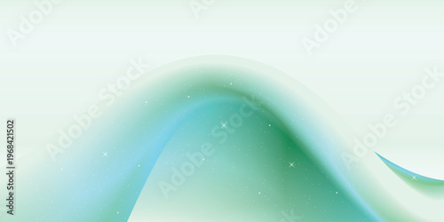 Calm green waves float across the cosmic sky