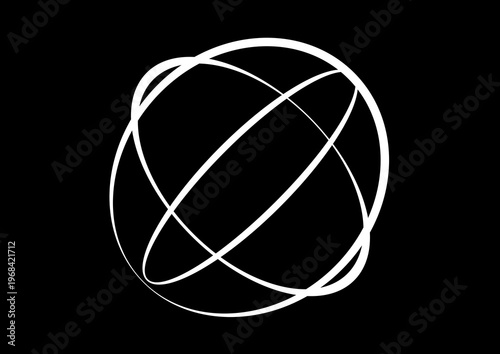 Abstract spherical wireframe logo element