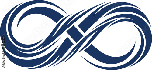 Minimalist solid vector air flow loop icon featuring smooth continuous curved shapes representing air circulation and abstract environmental ventilation symbols for modern branding.