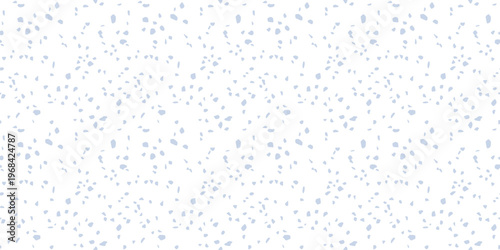 Vector terrazzo flooring texture. Minimalist seamless pattern with chaotic scattered blue confetti on white background. Mosaic floor surface. Trending design for packaging, print, wallpaper, decor