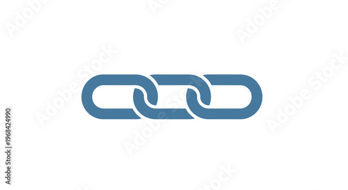 Blue metal chain link closeup.