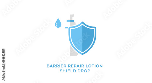 Blue Shield With Drop Lotion Bottle.