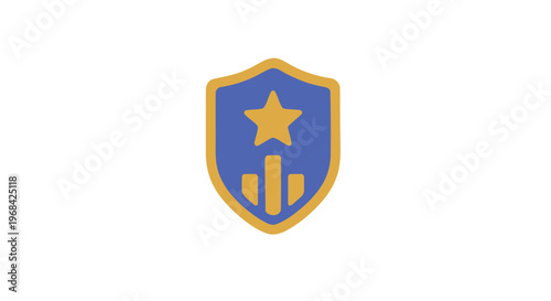 Free Download Blue shield with yellow star symbol. - GFXLoad