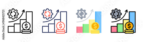 Return On Assets icon set multiple style collection