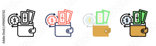 Passive Income icon set multiple style collection