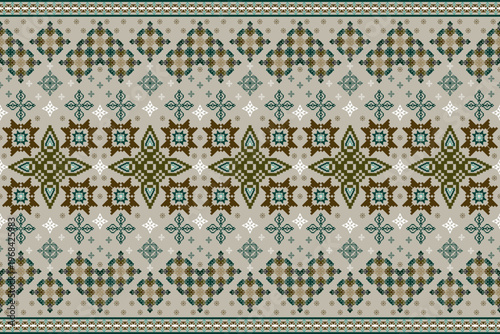 Minimal geometric seamless pattern with small repeating motif in blue and white tones. Clean subtle background ideal for textile, fabric, wallpaper, and surface design.