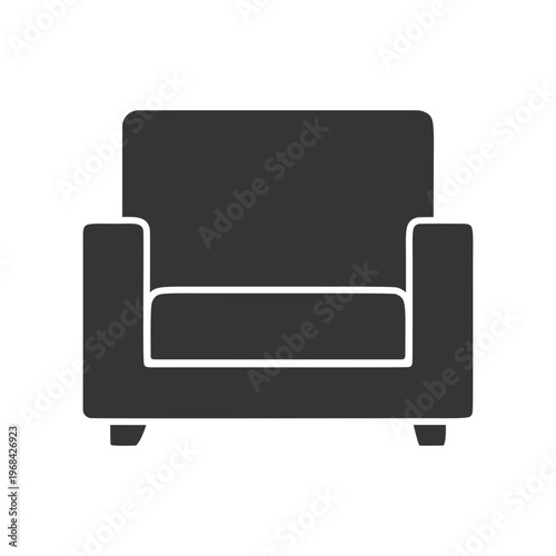 シンプルな一人掛けソファのシルエットアイコン