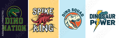 Dinosaur logos and branding designs for kids and adults tshirt design