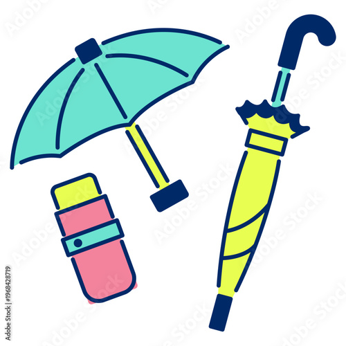 日傘（折りたたみ傘）の紫外線対策アイコン