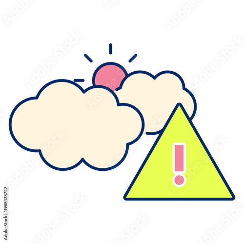 曇りと晴れの紫外線注意アイコン（天気とUV）