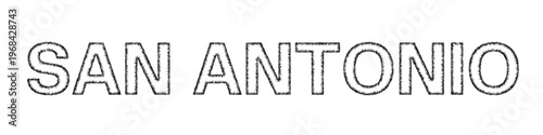 Sketch San Antonio text design element