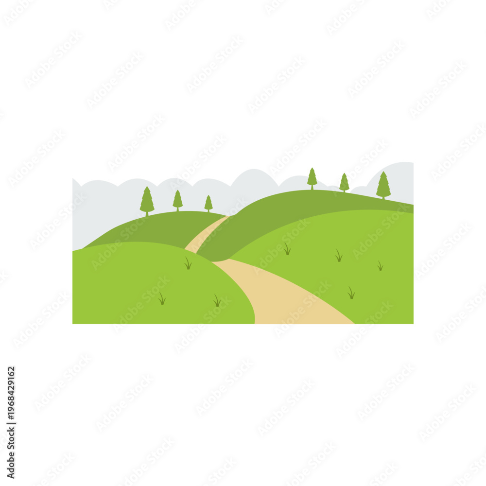 Fototapeta premium Green Field Illutration