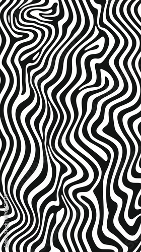 The black-and-white pattern of winding lines creates a dynamic rhythm, providing an atmospheric backdrop for graphic design projects.