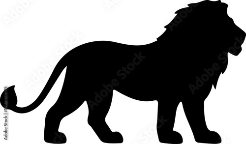 Lion Silhouette: A majestic lion silhouette in striking black, exuding strength and regality, perfect for conveying power and authority.