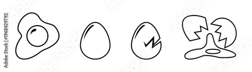Eggs icon. simple. fried egg. On white background.