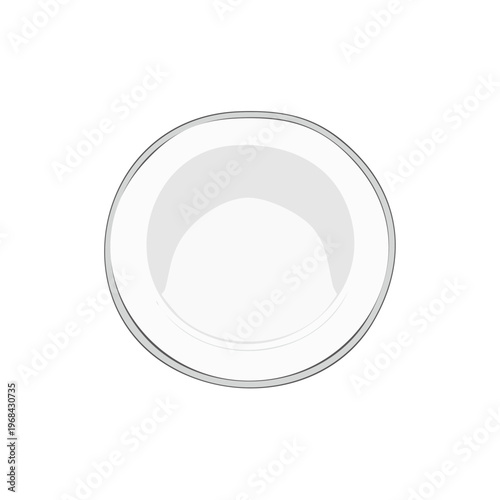 Simple clean round white plate top view clean dishware ceramic tableware crockery for food presentation