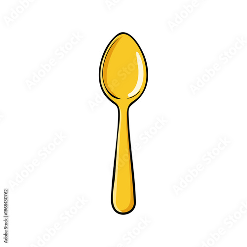 Simple golden spoon illustration on a white background