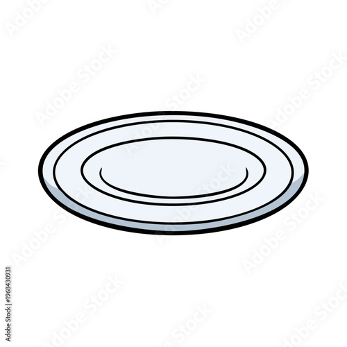 Simple white plate with circular rim detail, clean and modern design