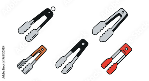 Meat Tongs Line art vector abstract clean graphic