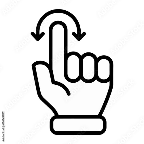 Hand with rotating gesture displayed as a vector
